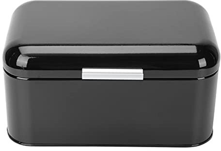 YARNOW Metall-brotaufbewahrungsbox Aus Eisenmaterial Brotboxen Für Küche Und Zuhause Lebensmittelaufbewahrungshalter Brotkasten Schwarz Praktischer Küchenbehälter Für Brot Snacks Und Obst