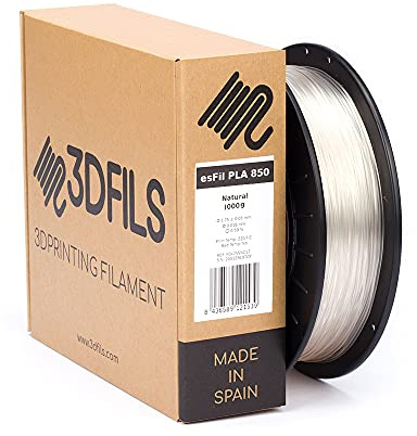 3DFILS - Filamento PLA para impresión 3D esFil PLA MAX: 1.75 mm, 1 Kg, Natural