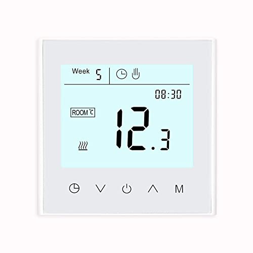 MincoHome White Smart Thermostat, Water Heating Temperature Controller | Touch screen,programmable thermostat,WiFi & Tuya Smart App compatible