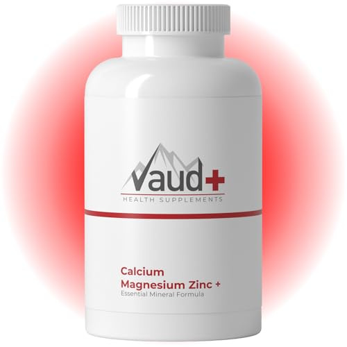 VAUD Calcium Magnesium Zink Tabletten Hochdosiert – CalMag Mineralkomplex | Calcium, Magnesium & Zink hochdosiert – CalMag Mineralstoff-Komplex, vegetarisch, ohne Zuckerzusatz – 90 Tabletten
