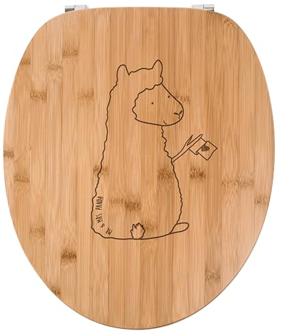 Mr. & Mrs. Panda WC Sitz Alpaka Fahne - Geschenk, Toilette, Klobrille, Lamas, Klodeckel, Lama, Toilettendeckel, WC-Sitz, Alpakas