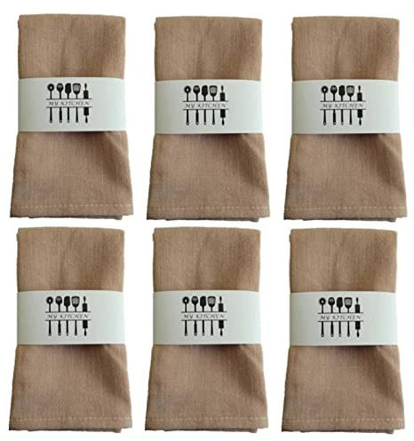ZOYIEP 4/6 / 10 Stoffservietten,Servietten Stoff Leinenservietten, Stoffservietten Leinen,Stoff Servietten 100% Baumwolle Küche Servietten 40x40cm Stoffservietten (Braun,10er-Pack)