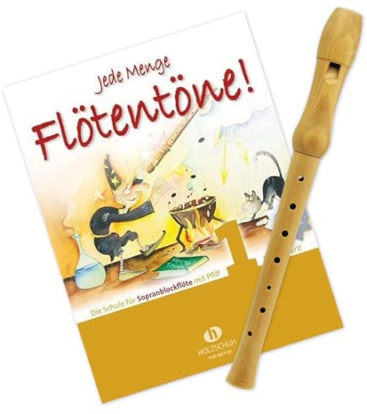Starter-Bundle mit Tuyama TFS-18D Sopranblockflöte (deutsche Griffweise) sowie 'Jede Menge Flötentöne' Band 1 inkl. CD - Ideal für Einsteiger - ISBN: 9783940069757