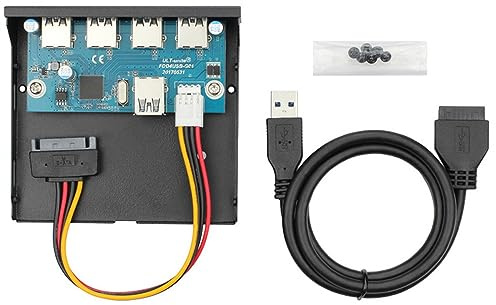 xiwai Hub USB 3.0 à 4 ports - Panneau avant vers carte mère - Câble de raccordement 20 broches - Pour baie de disquette de 3,5