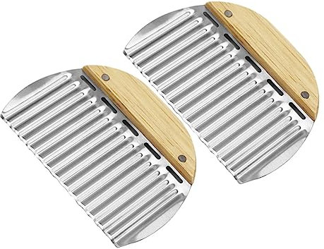PRETYZOOM Wellenschneider Kartoffelschneider aus Edelstahl, 2 Stück