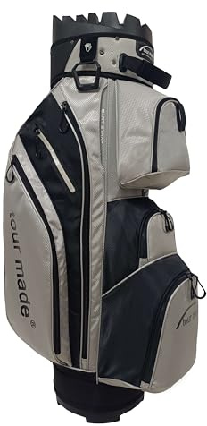 Tour Made Golfbag Cartbag ohne Schlägerklappern I großes Kühlfach I Herren & Damen I Golf Bag mit Organizer I durchgängige Schlägerfächer