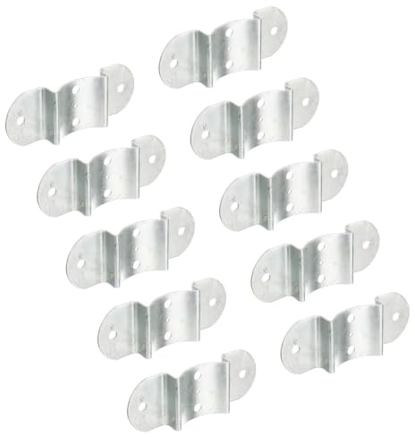 Alberts 867119 Zaun-Riegelbeschlag | feuerverzinkt | für Pfosten und Halbrund-Zaunriegel Ø100 mm | 70 x 180 mm | 10er Set