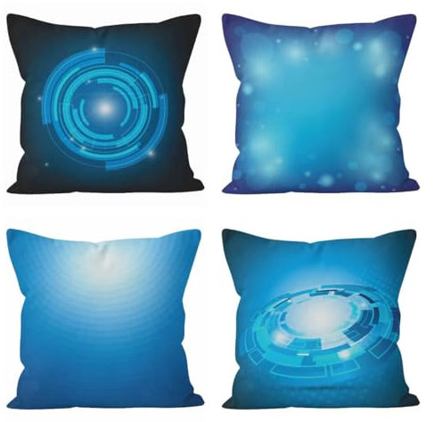 Nimvoya Lin Tapis de Souris Mouse Pad Tapis Souris Confort 50x50cm, Art Géométrique Tapis de Souris Gaming Manga Tapis Souris Gaming Personnalisable Bleu 4Pcs