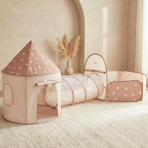 Sumbababy Kids Tent with Crawl Tunnel: Ball Pit for Toddlers - Ball Pit Tunnels for Young Children - Pop Up Baby and Toddler Tent for Indoor & Outdoor