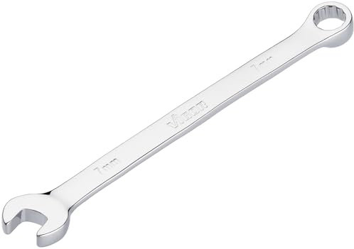 VIGOR Ring-Maulschlüssel V7740-7, SW 7 mm, lange Ausführung, 15 Grad gekröpft, Außen Sechskant und Doppelsechskant Profil, verchromt und poliert