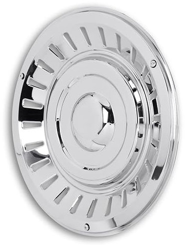 Tapacubos retro (ejecución recta), 17,5 pulgadas, de acero inoxidable, universal, apto para llantas de acero