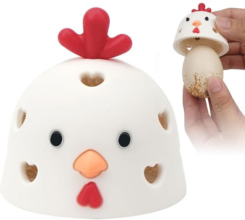 Egg Washer for Fresh Eggs, Silicone Egg Cleaner Tool, Creative Chicken Head Shaped Egg Brush Cleaner, Reusable Egg Wash Brush for Cleaning Fresh Eggs