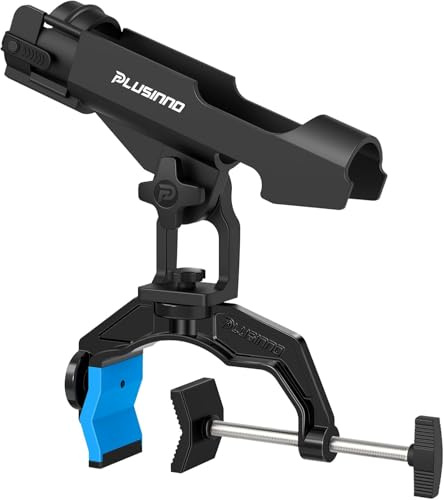 PLUSINNO Angelrutenhalter für Boote, Angelausrüstung mit vergrößertem Clip, innovatives Design in Doppel-V-Form, geeignet zum Angeln auf Rundrohr-/Vierkantrohrbooten, Angelgeschenk für Herren