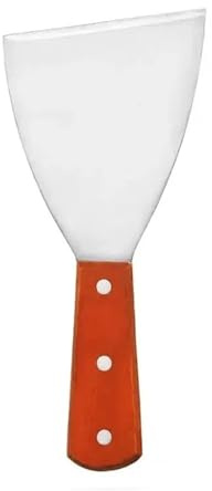 Set of 2 Large Stainless Steel Spatulas for Grilling, Iron Plate Cooking, Pizza, Steak, Wooden Handle, Slotted Spatula, Kitchen