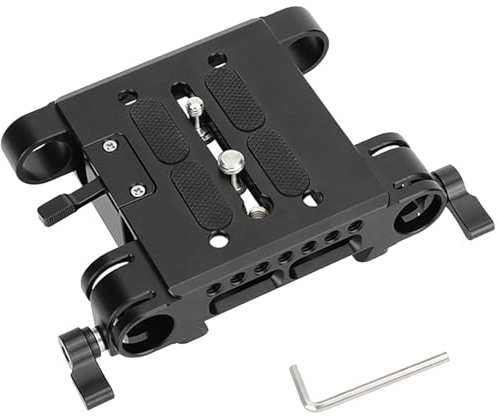 Abrazadera de tubo de doble agujero de 19 mm, placa de liberación rápida, placa inferior deslizante de aluminio para aparejos de cámara, accesorios de montaje, abrazadera de liberación rápida de