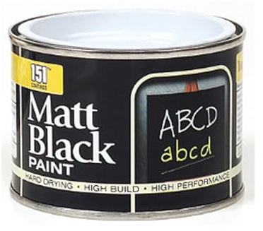 151 Matt Black Paint, Fast-Drying, Easy-To-Apply Formula, Protection Against Wear, Scratches, Indoor And Outdoor Use, Long-Lasting, DIY Projects, Furniture Restoration, Chalkboard Designs, 180ml