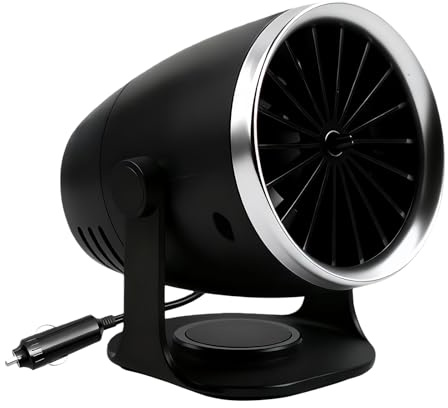 Chauffage Pour Voiture,100W Ventilateur Chauffant Pare-brise | Désembueur Et Dégivreur De Pare Brise Portable | Pour Automobile Camion Camping-car Intérieur Extérieur Bureau Bureau Tente Salle