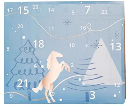 24-tägiger Pferde-Adventskalender for Reitsportbegeisterte, hochwertige Überraschungen rund ums Reiten(Blue)