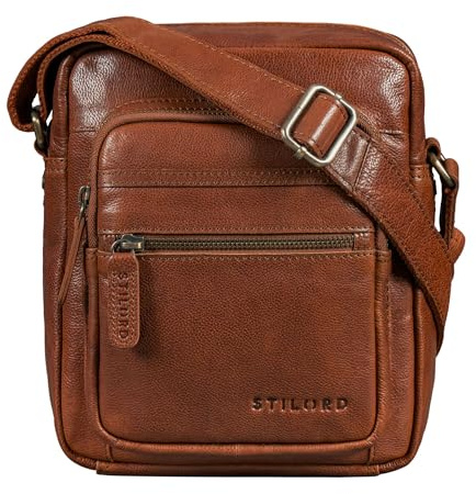 STILORD Rayo Kleine Herrenhandtasche Leder Umhängetasche Herren Ledertasche Klein Vintage Männerhandtasche zum Umhängen Crossbody Schultertasche Echtleder Messenger Bag Farbe:schwarz