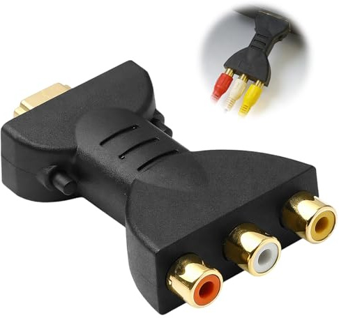 wilcractk Adaptador Convertidor HDMI a 3RCA, Convertidor de Video Composite a HDMI 1080P (La línea solo Está Disponible para el Traslado de Reproductores de alta Definición a Televisores) ﻿