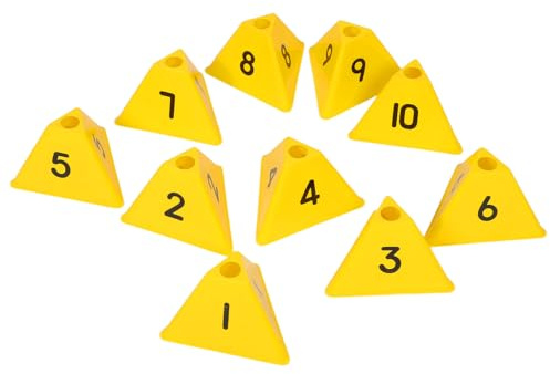 TOYANDONA 10pièces Cônes de Marquage de Terrain de Football Numérotés Cônes Entraînement de Vitesse Sport Marqueurs au Sol pour Exercices Agilité Intérieurs et Extérieurs