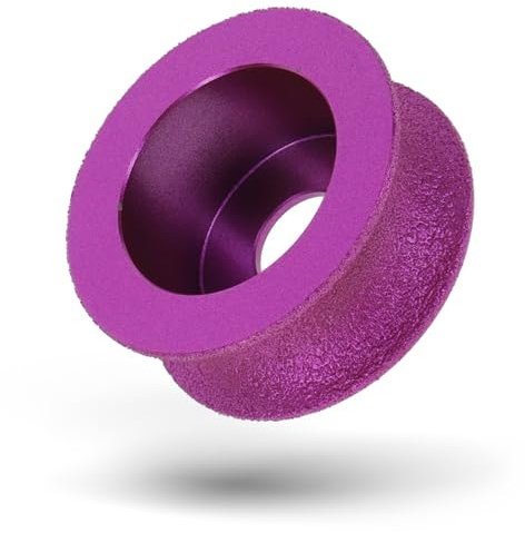 PRODIAMANT Fresa de borde exterior de diamante, diámetro de 75 mm x 22,23 R12,5 – Fresa redondeada para gres porcelánico, cerámica y piedra natural, bordes redondeados en alféizares de ventanas y