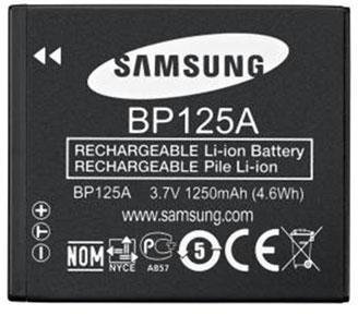 Samsung IA-BP125 A (Li-ion) battery 1250 mAh 3.7 V Li-ion Rechargeable Battery (1250 mAh), Rechargeable, 4.6 WH, Lithium-Ion (Li-ion); 3.7 V, Black, 1)