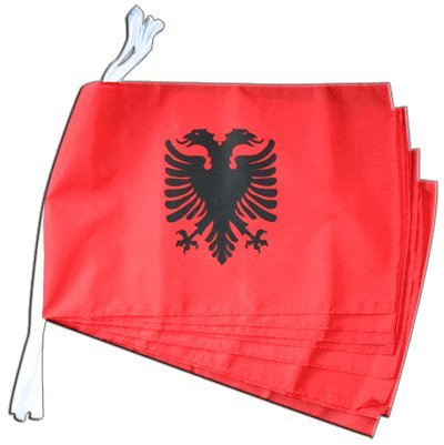 Fahnenkette Flaggen Albanien 30x45cm, Länge 9 m