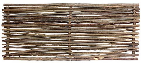 Haselnußzaun Sichtschutz Laura mit 75 x 180cm - Sichtschutzzaun aus Haselnussruten 0,75m x 1,8m