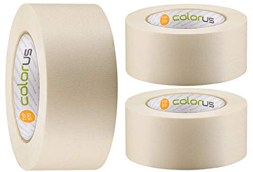 Colorus 3 x Premium Malerkrepp 50mm x 50m | Kreppband Malerband Set Klebeband | sehr robust, hohe Klebekraft | Maler Krepp Abklebeband Abdeckband Klebeband zum Streichen