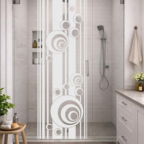 GRAZDesign Glastüren Aufkleber Retro für Türen & Duschkabinen für Bad, Küche, Wohnzimmer, Fensterfolie silbergrau - 112x40cm / Silbergrau