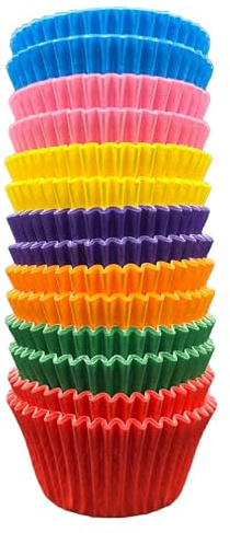 Scrumptious! 180PC Cupcake Cases - Rainbow Pride Mix - 65GSM 51mm x 38mm Greaseproof Paper Baking Cases - Great for Halloween Birthday and Anniversary Party Muffins Cakes and Bakes