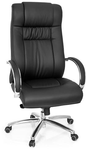 hjh OFFICE 724000 Chefsessel XXL G 600 Kunstleder schwarz Drehstuhl Schwerlaststuhl 150kg Schreibtischstuhl