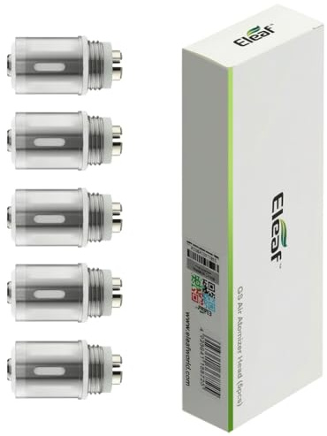 Eleaf, testine di ricambio da 0,75 ohm, per atomizzatori GS Air, confezione da 5, senza nicotina