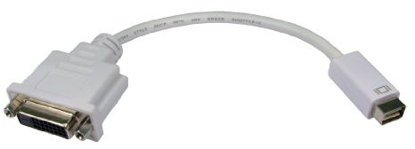 kenable Mini-DVI Male to DVI 24+1 Female Adapter Cable White 13cm