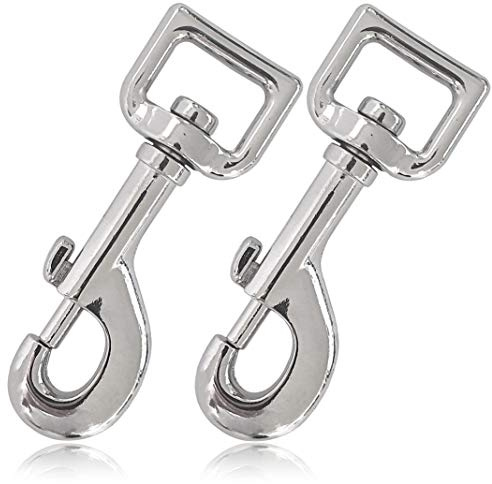 Ganzoo Bolzenkarabiner mit Drehgelenk 87 mm, Karabinerhaken mit 22 mm Öse, Wirbel-Schnappverschluss Drehkopf aus legiertem Stahl für Hundeleine und Paracord 550 Hundehalsband, Farbe Silber, 2 Stück