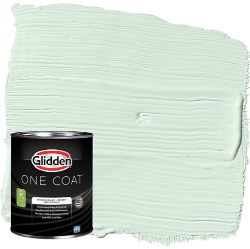 Glidden Interior Paint + Primer: Green/Tint of Green, One Coat, Eggshell, 1 Quart