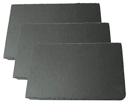 Lonovel Tabla de queso de pizarra natural para cocina, comedor, fiestas, entretenimiento, manteles individuales de pizarra de 8 x 12 pulgadas, bandeja para servir pasteles, frutas, galletas, carne,