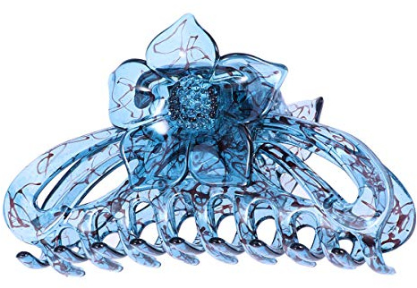 Transparente blaue Haargreifer Clip große Harz Haarspange für Frauen