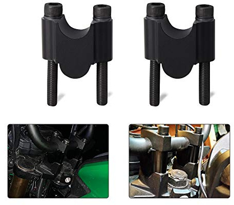 Universal 7/8 Motorcycle Handlebar Risers, 30mm Height Handle Bar Mount Clamp Adapter Compatible with Honda, Yamaha, Kawasaki, Suzuki, Dirt Bike, ATV, Scooter (Black, Pair)