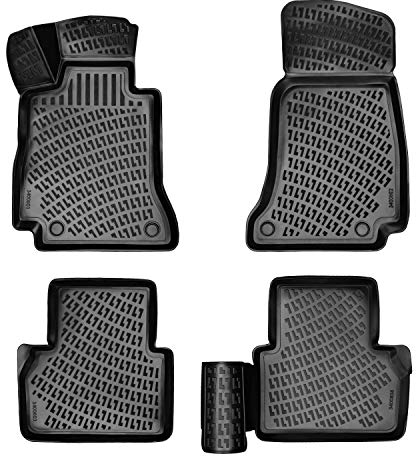 Rizline Passgenau 3D Fussmatten Auto Kompatibel mit Dacia Duster 4x2 1.Gen 2010-2017 Auto Zubehör 1. und 2. Reihe Gummimatten Autos TPE Allwetter Geruchlos rutschfest Vorne & Hinten Schwarz