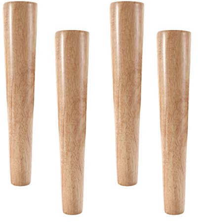 4 Holz Möbelfüße Möbelbeine Gerade konische Tischbein Schrankfüße Sofa Füße Bettbeine,Massivholz Gummiholz(50cm)