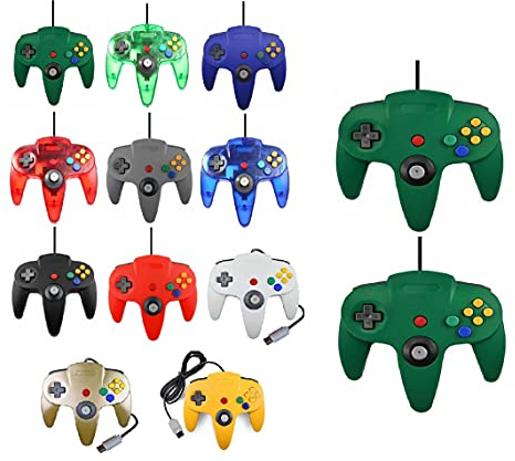 2 mandos para Nintendo 64 N64 color a elegir con cable Gamepad (2 verdes)