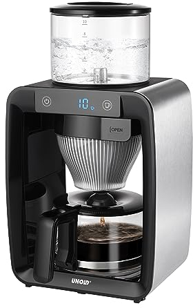 Unold 28435 KAFFEEAUTOMAT Aroma Star mit Direktbrühsystem, Kaffee wie von Hand gebrüht, 1,25 L Volumen, Vorbrühfunktion, Mehrstrahligem Brühkopf, Beschichtete Warmhalteplatte und Digitalanzeige