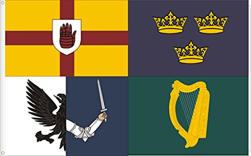 IRLAND 4 PROVINZIEN FLAGGE HOCHWERTIG SEIDENSATIN QUALITÄT GRÖßE VON 150X90 CM