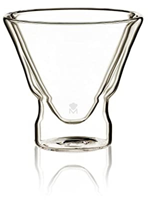 MasterPro Mixology Lot de 2 verres à cocktail en borosilicate Transparent Compatible avec les changements brusques de température Double verre Passe au lave-vaisselle Sans toxiques 230 ml