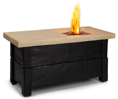 Blumfeldt Corinth Gas-Feuerstelle, Heizstrahler & Feuerstellen 40.000BTU/13kW, Feuerstelle mit Abdeckung, Heizstrahler Gas, Edelstahlbrenner, schwarz