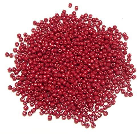 Perlin Rocailles Glasperlen Indianerperlen Saatperlen Pony Perlen 3mm Opak Matt 8/0 Opak gelüstert, Opaque Seed Beads 3300 Stk (Weinrot)
