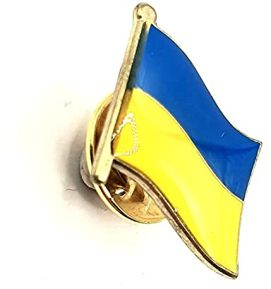 SNS Components Ukraine Metall Flagge Pin Badge, Hochwertige Emaille-Details, 1,9 x 1,6 cm, Silver
