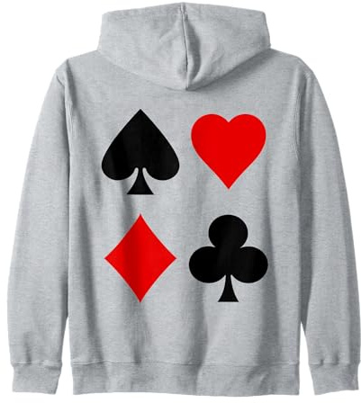 Spielkarten Symbole Karo Pik Kreuz Herz Dame Skat Poker Kapuzenjacke